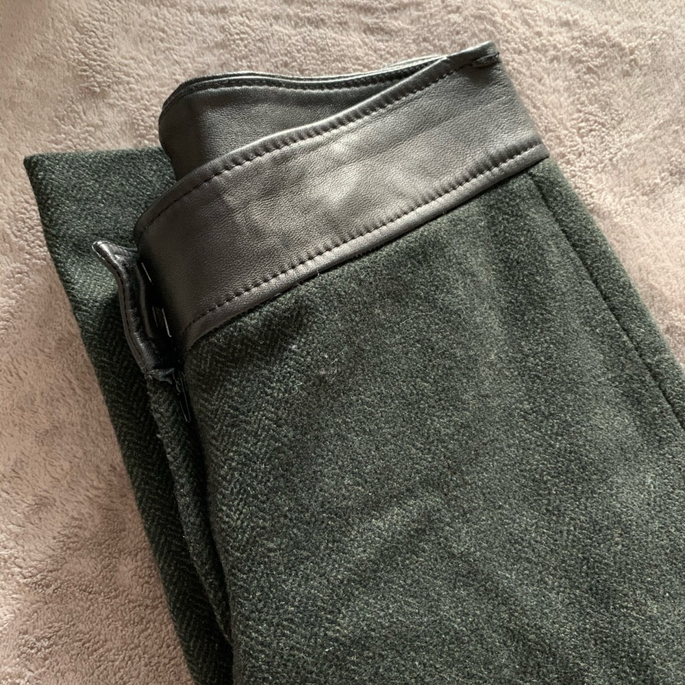 DKNY Wool Leather and Silk Lined Pants